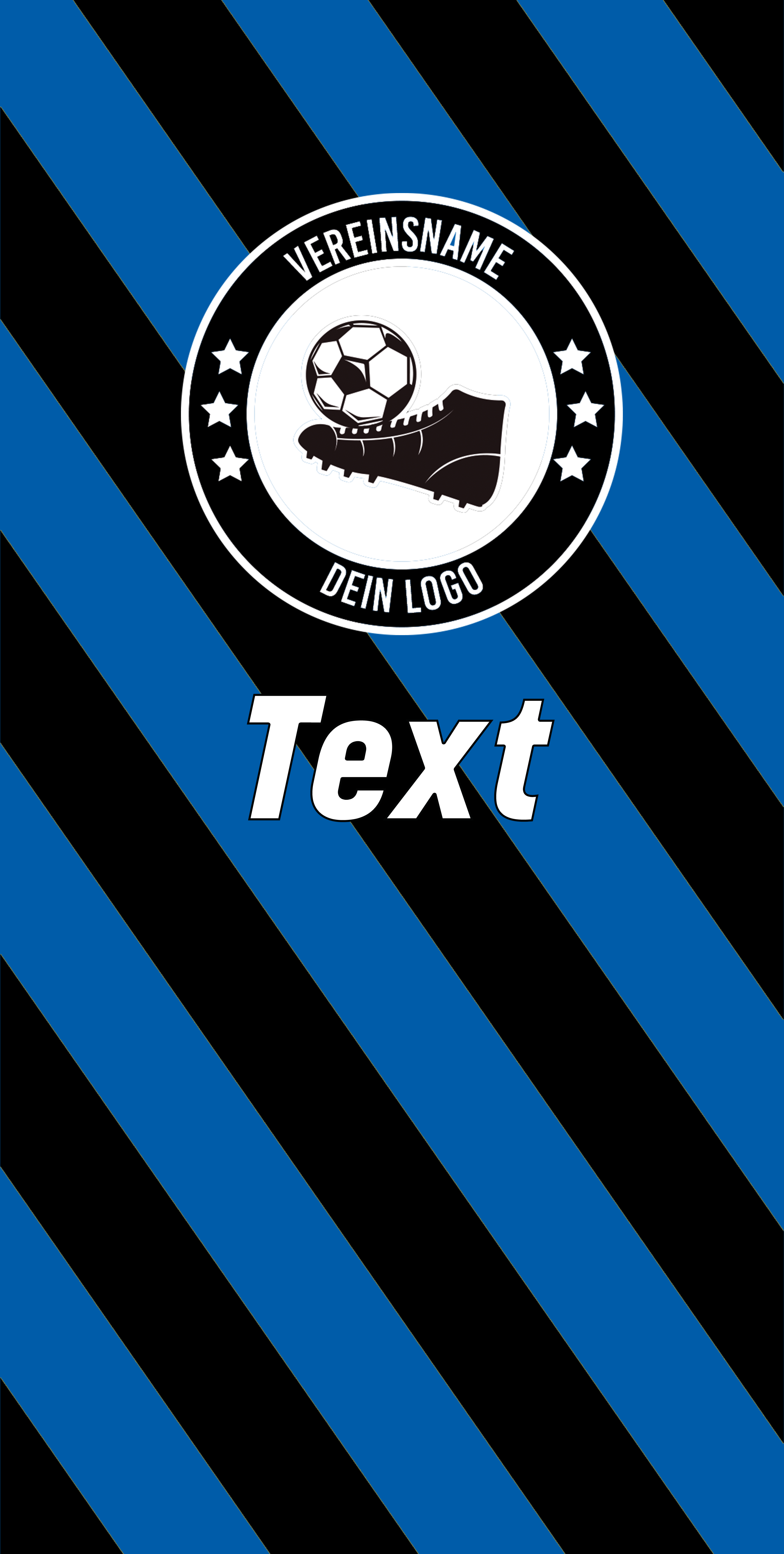 Fotohandtuch Frottehandtuch Design "Streifen" Blau -  Schwarz