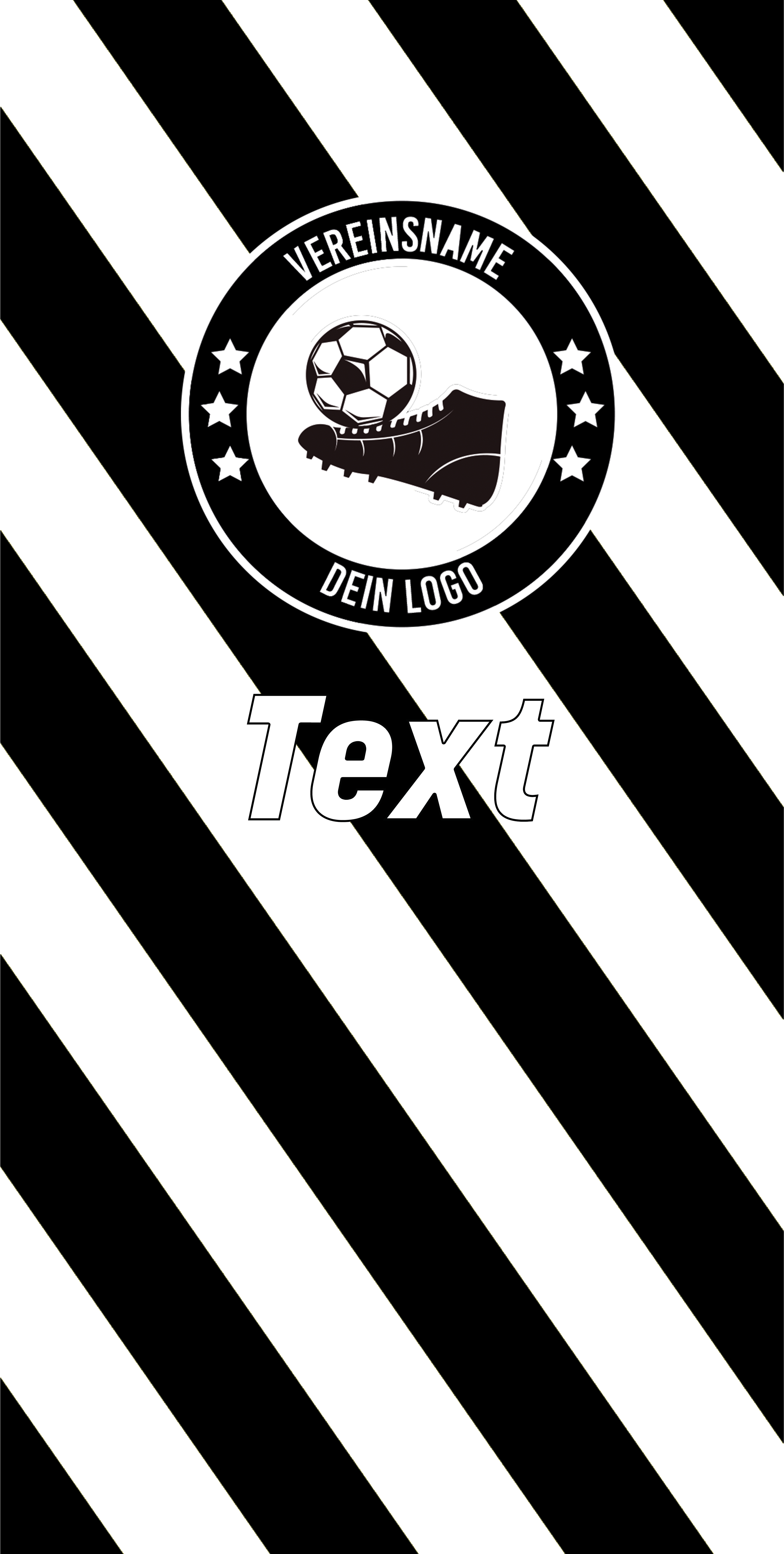 Fotohandtuch Frottehandtuch Design "Streifen" Weiß -  Schwarz